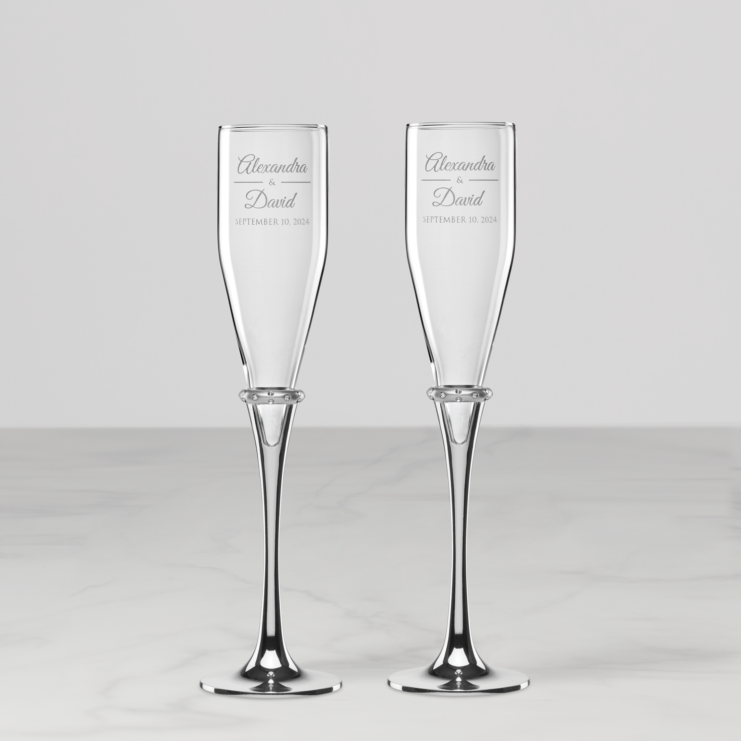 Personalized Devotion 2-Piece Toasting Flute Set